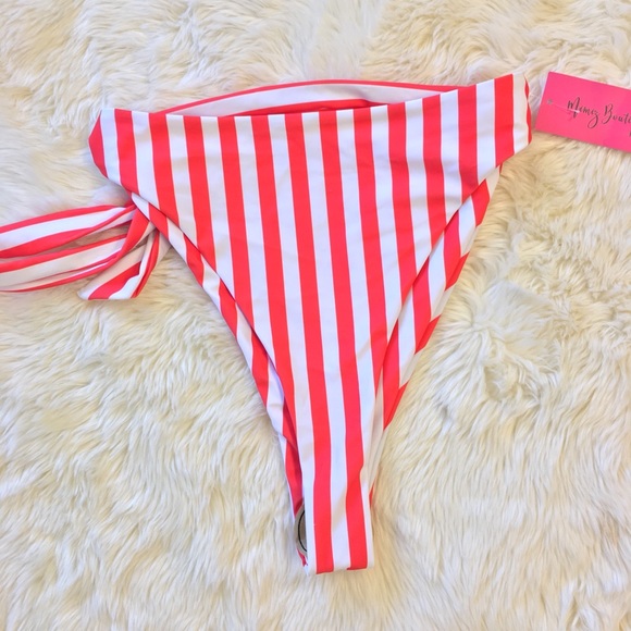 2 PC Striped U-Ring High Waisted Bikini Set - Picture 7 of 7